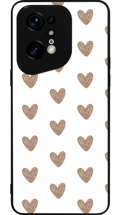 OPPO Find X5 Pro Case Hülle - Silikon schwarz Autumn 2024 brown hearts
