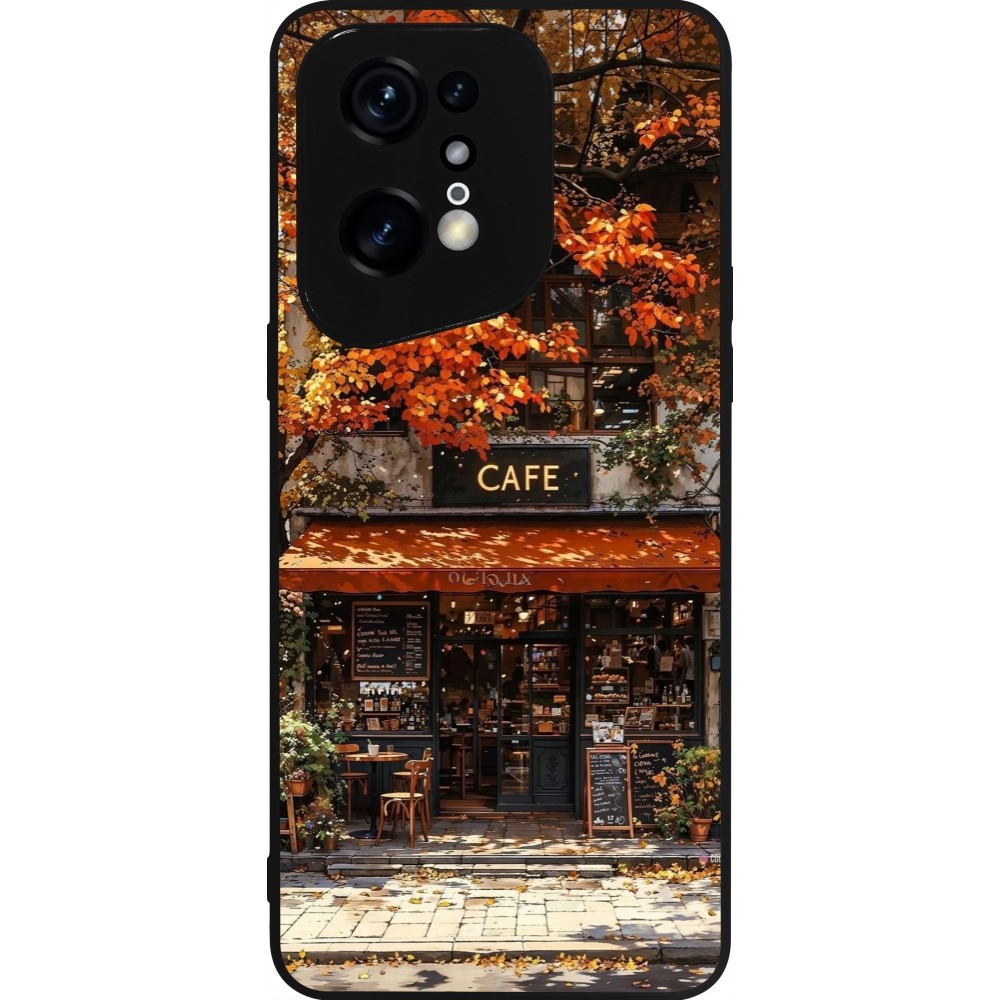 OPPO Find X5 Pro Case Hülle - Silikon schwarz Autumn 25 Coffee shop