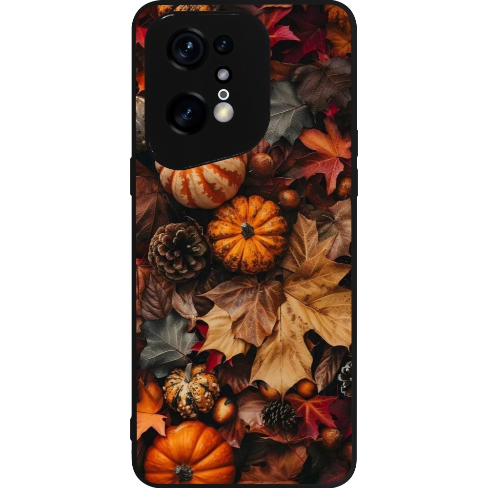 OPPO Find X5 Pro Case Hülle - Silikon schwarz Autumn 25 Pumpkin