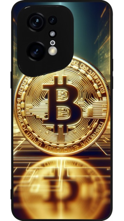 OPPO Find X5 Pro Case Hülle - Silikon schwarz Bitcoin Stehen