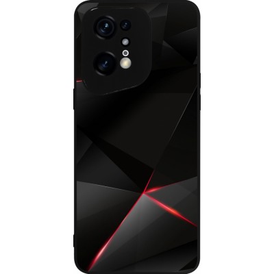 OPPO Find X5 Pro Case Hülle - Silikon schwarz Black Red Lines