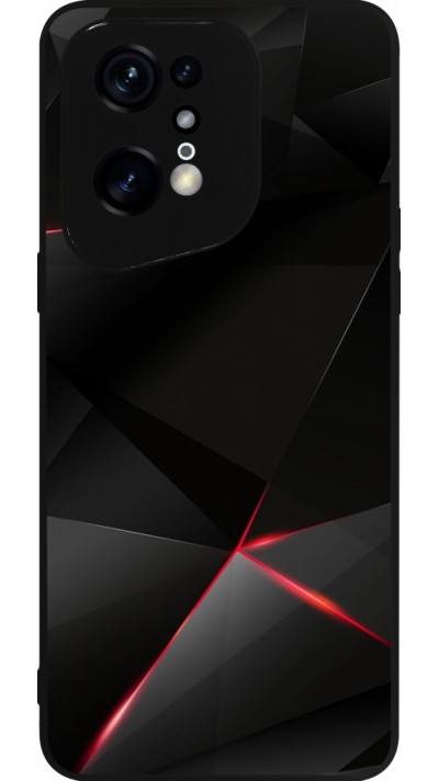 OPPO Find X5 Pro Case Hülle - Silikon schwarz Black Red Lines