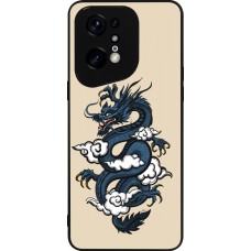 OPPO Find X5 Pro Case Hülle - Silikon schwarz Blue Dragon Tattoo