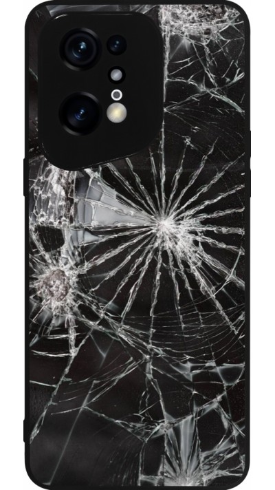 OPPO Find X5 Pro Case Hülle - Silikon schwarz Broken Screen