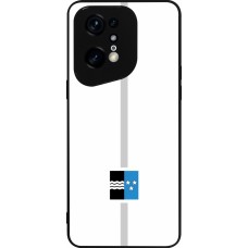 Coque OPPO Find X5 Pro - Silicone rigide noir Canton AG blanc
