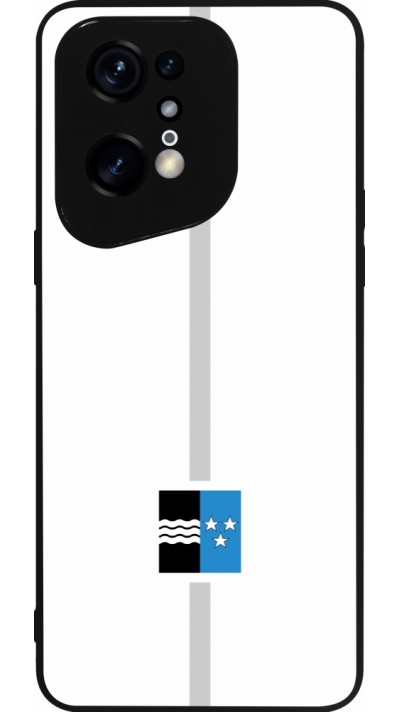Coque OPPO Find X5 Pro - Silicone rigide noir Canton AG blanc