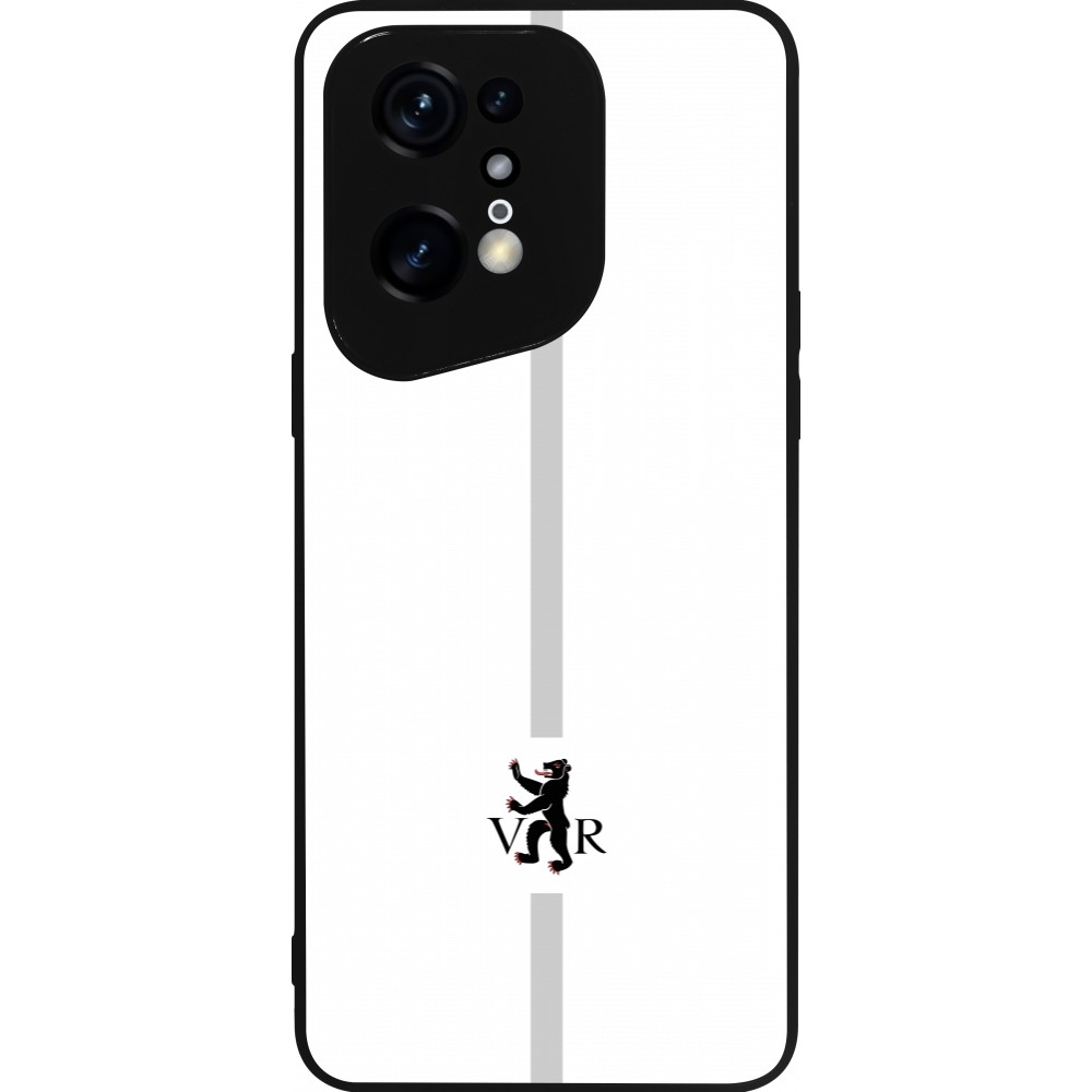 Coque OPPO Find X5 Pro - Silicone rigide noir Canton AR blanc