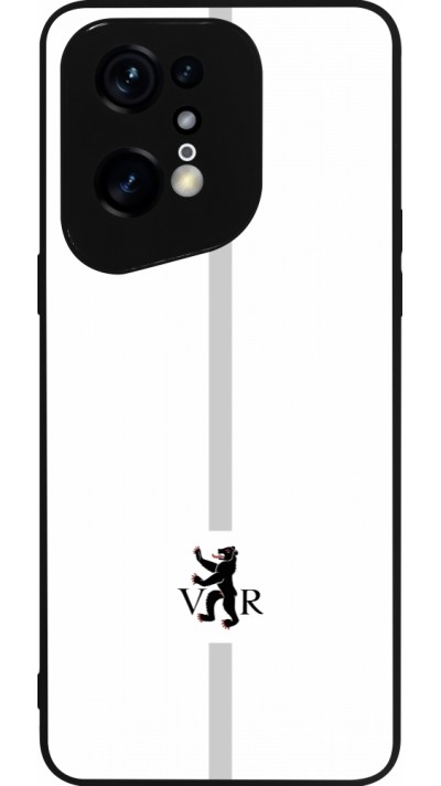 Coque OPPO Find X5 Pro - Silicone rigide noir Canton AR blanc