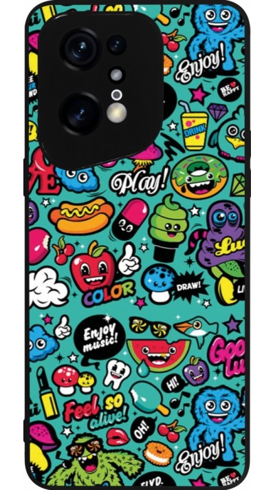 OPPO Find X5 Pro Case Hülle - Silikon schwarz Cartoons old school