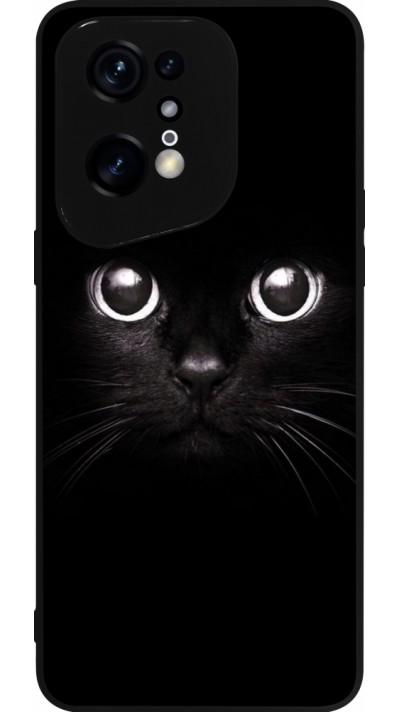 OPPO Find X5 Pro Case Hülle - Silikon schwarz Cat eyes