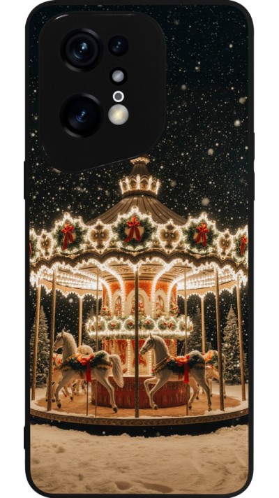 Coque OPPO Find X5 Pro - Silicone rigide noir Christmas 25 Carousel