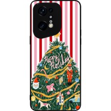 Coque OPPO Find X5 Pro - Silicone rigide noir Christmas 25 Happy Holiday