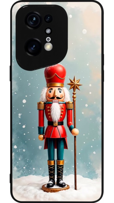OPPO Find X5 Pro Case Hülle - Silikon schwarz Christmas 25 Nutcracker Snow
