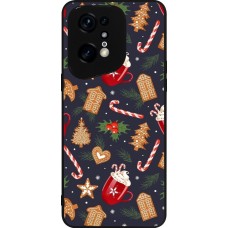 OPPO Find X5 Pro Case Hülle - Silikon schwarz Christmas 25 Pattern Gingerbread House