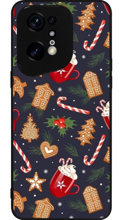 OPPO Find X5 Pro Case Hülle - Silikon schwarz Christmas 25 Pattern Gingerbread House