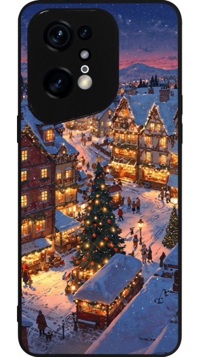 OPPO Find X5 Pro Case Hülle - Silikon schwarz Christmas 25 Xmas Village