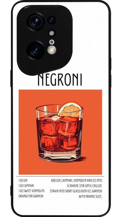 OPPO Find X5 Pro Case Hülle - Silikon schwarz Cocktail Rezept Negroni