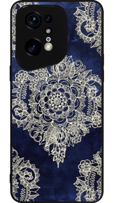 OPPO Find X5 Pro Case Hülle - Silikon schwarz Cream Flower Moroccan