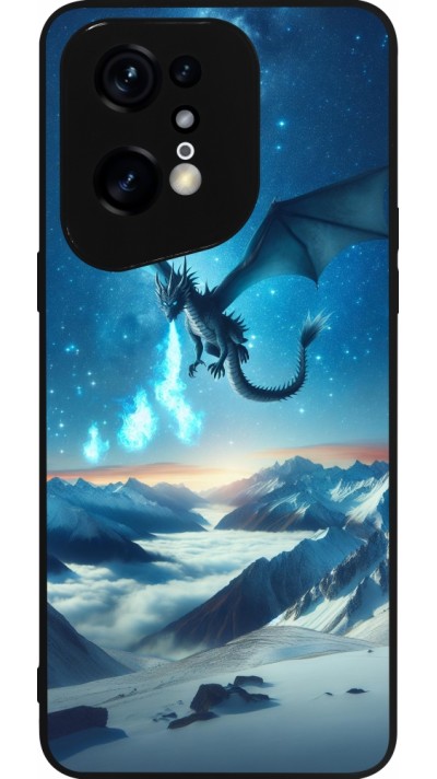 OPPO Find X5 Pro Case Hülle - Silikon schwarz Drache nächtliche Berg