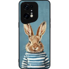 OPPO Find X5 Pro Case Hülle - Silikon schwarz Easter 2026 Rabbit navy