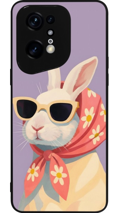OPPO Find X5 Pro Case Hülle - Silikon schwarz Easter 2026 Rabbit with scarf