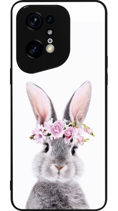 OPPO Find X5 Pro Case Hülle - Silikon schwarz Easter 2023 flower bunny