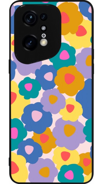 OPPO Find X5 Pro Case Hülle - Silikon schwarz Easter 2024 flower power