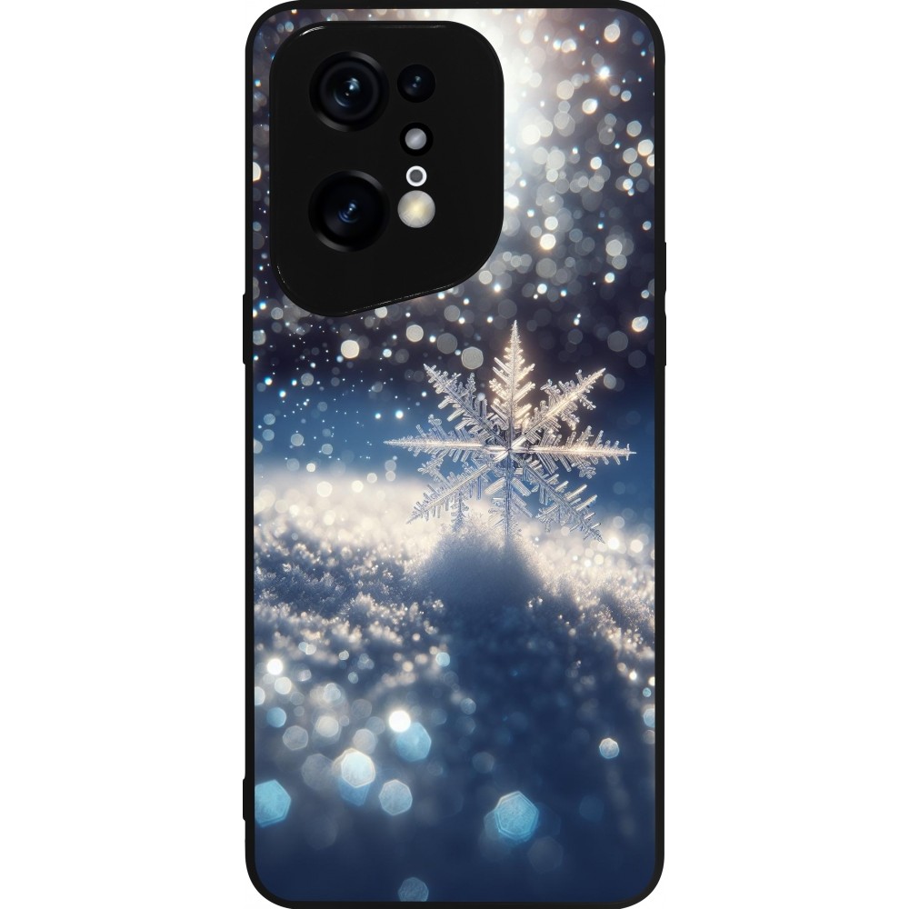 OPPO Find X5 Pro Case Hülle - Silikon schwarz Schneeflocke Solar Glanz