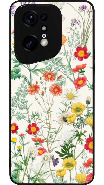 OPPO Find X5 Pro Case Hülle - Silikon schwarz Flora Botanical Wildlife