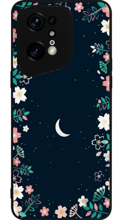 OPPO Find X5 Pro Case Hülle - Silikon schwarz Flowers space