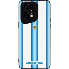 Coque OPPO Find X5 Pro - Silicone rigide noir Maillot de football Argentine 2026 personnalisable