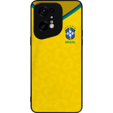 Coque OPPO Find X5 Pro - Silicone rigide noir Maillot de football Brésil 2022 personnalisable