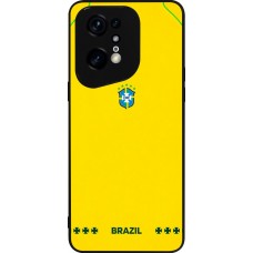 Coque OPPO Find X5 Pro - Silicone rigide noir Maillot de football Bresil 2026 personnalisable