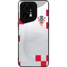 Coque OPPO Find X5 Pro - Silicone rigide noir Maillot de football Croatie 2022 personnalisable