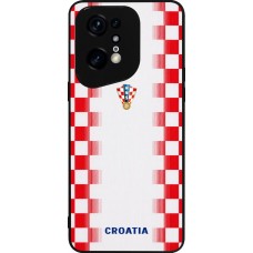 Coque OPPO Find X5 Pro - Silicone rigide noir Maillot de football Croatie 2026 personnalisable