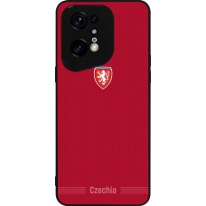Coque OPPO Find X5 Pro - Silicone rigide noir Maillot de football Répuplique Tchèque 2026 personnalisable