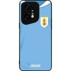 Coque OPPO Find X5 Pro - Silicone rigide noir Maillot de football Uruguay 2022 personnalisable