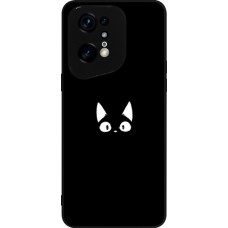 OPPO Find X5 Pro Case Hülle - Silikon schwarz Funny cat on black