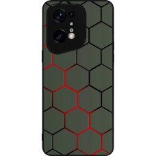 Coque OPPO Find X5 Pro - Silicone rigide noir Geometric Line red