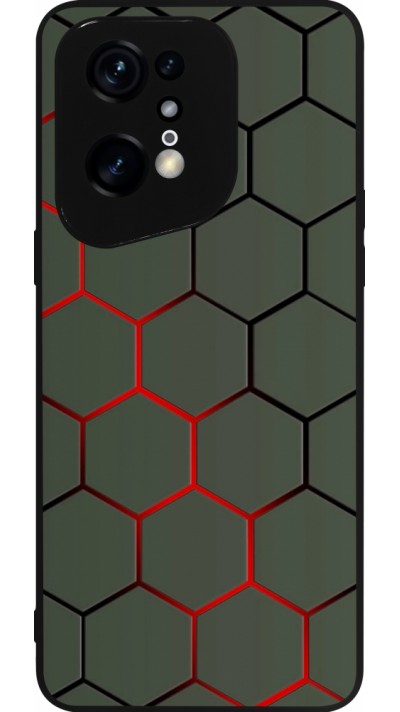 OPPO Find X5 Pro Case Hülle - Silikon schwarz Geometric Line red