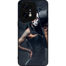 Coque OPPO Find X5 Pro - Silicone rigide noir Halloween 22 Tattooed Girl
