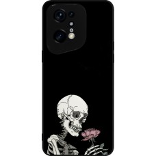 Coque OPPO Find X5 Pro - Silicone rigide noir Halloween 2023 rose and skeleton