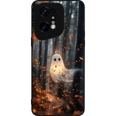 Coque OPPO Find X5 Pro - Silicone rigide noir Halloween 2025 Ghost in the forest