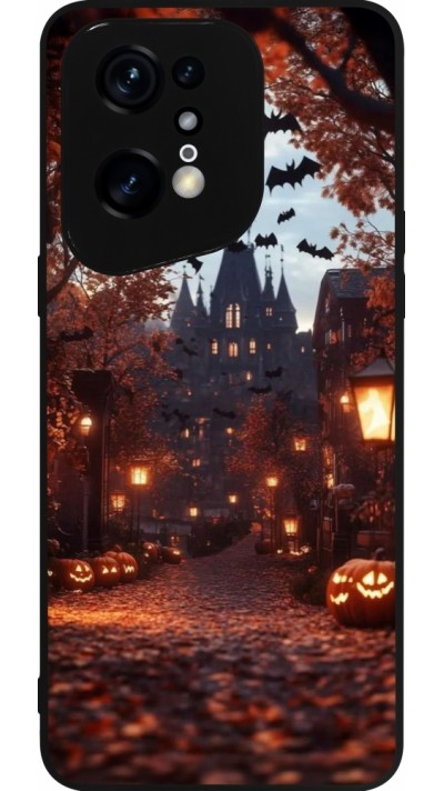 OPPO Find X5 Pro Case Hülle - Silikon schwarz Halloween 2025 Haunted house