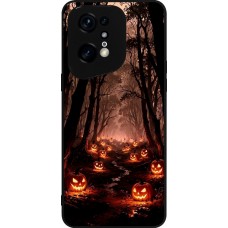OPPO Find X5 Pro Case Hülle - Silikon schwarz Halloween 2025 Road of Terrifying Pumpkins