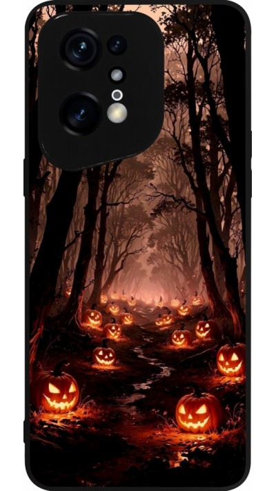 OPPO Find X5 Pro Case Hülle - Silikon schwarz Halloween 2025 Road of Terrifying Pumpkins