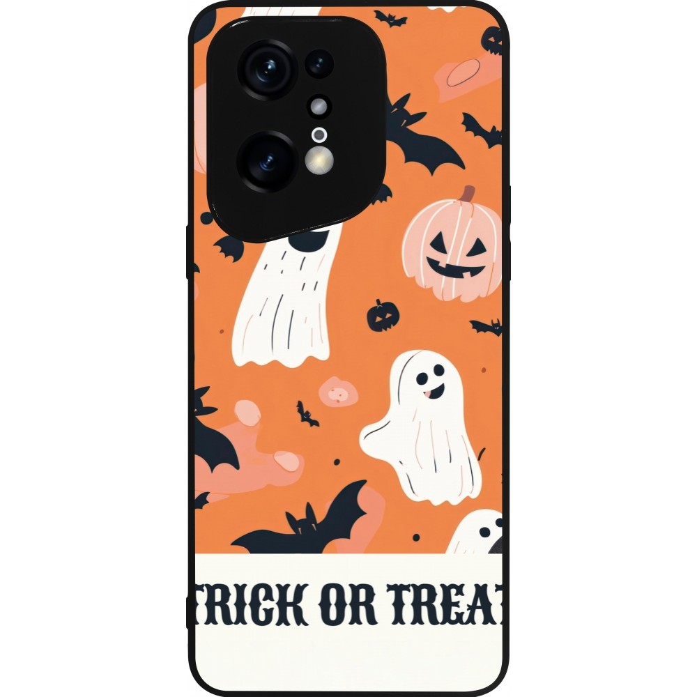 OPPO Find X5 Pro Case Hülle - Silikon schwarz Halloween 2025 Trick or treat