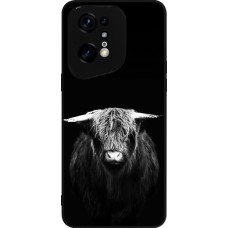 Coque OPPO Find X5 Pro - Silicone rigide noir Highland calf black