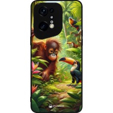 OPPO Find X5 Pro Case Hülle - Silikon schwarz Tropischer Dschungel Tayrona