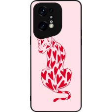 Coque OPPO Find X5 Pro - Silicone rigide noir Leopard with hearts 2026